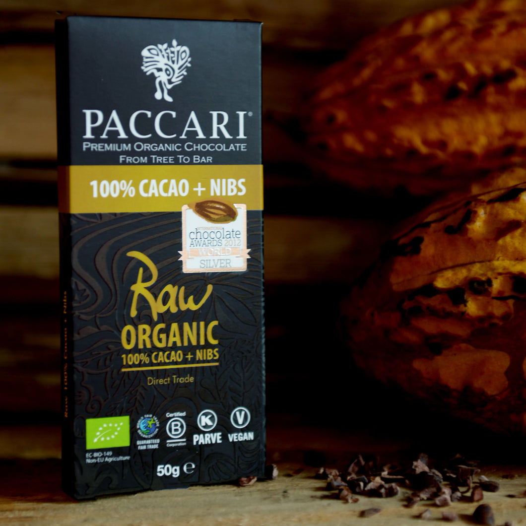 Raw, 100%+nibs